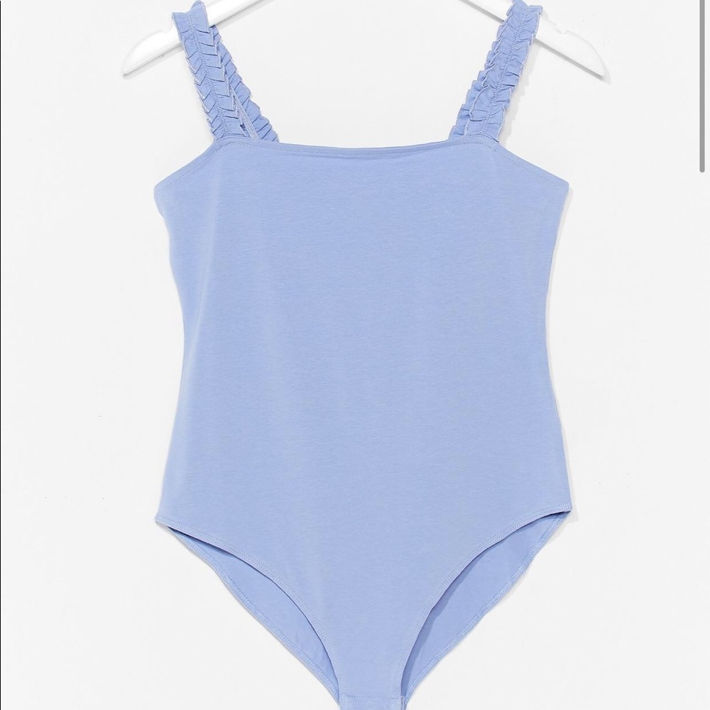 Brave Soul Periwinkle Ruffle Bodysuit
